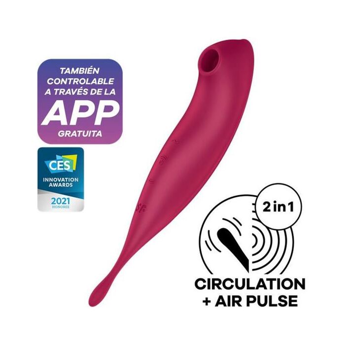 Satisfyer Twirling Pro+  Suction and Vibrating Wand with APP Connect - Pink