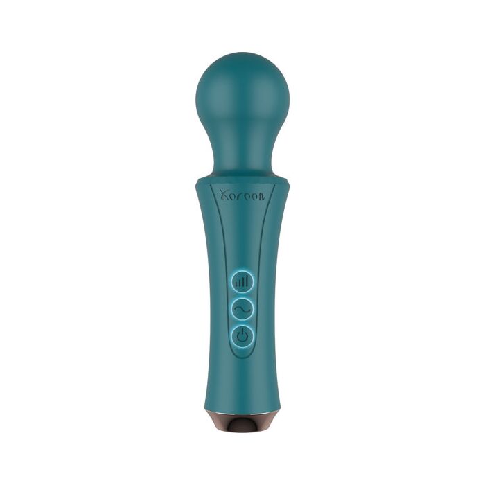 Personal rechargeable green XOCOON wand - powerful and lightweight with 10 vibration patterns