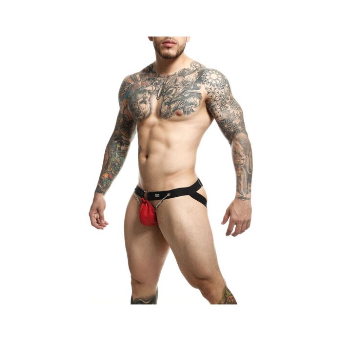 DNGEON Chain Jockstrap Red - Jockstrap with chain details