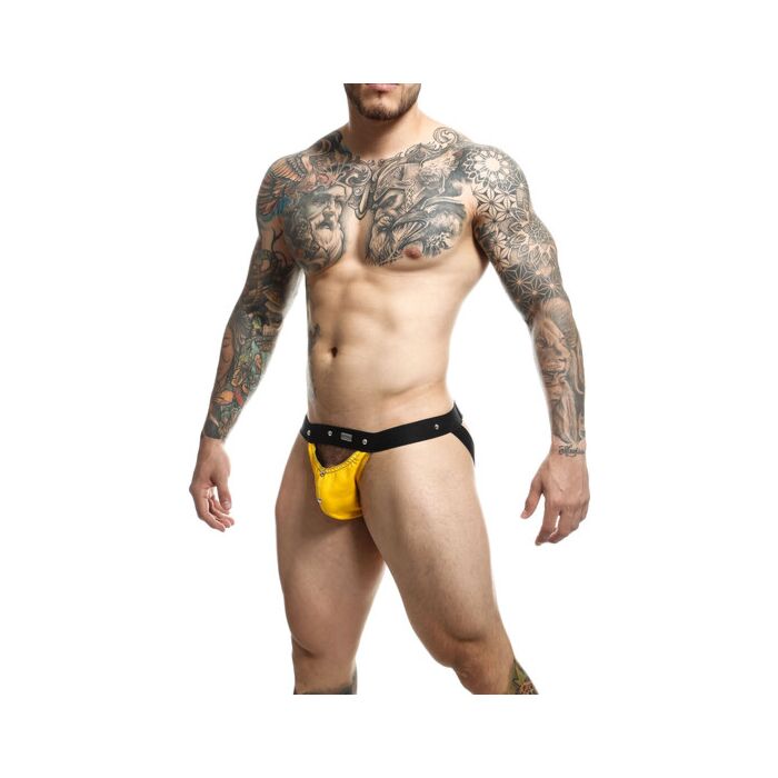 DNGEON Peekaboo Jock Yellow - Sporty-Erotic Underwear