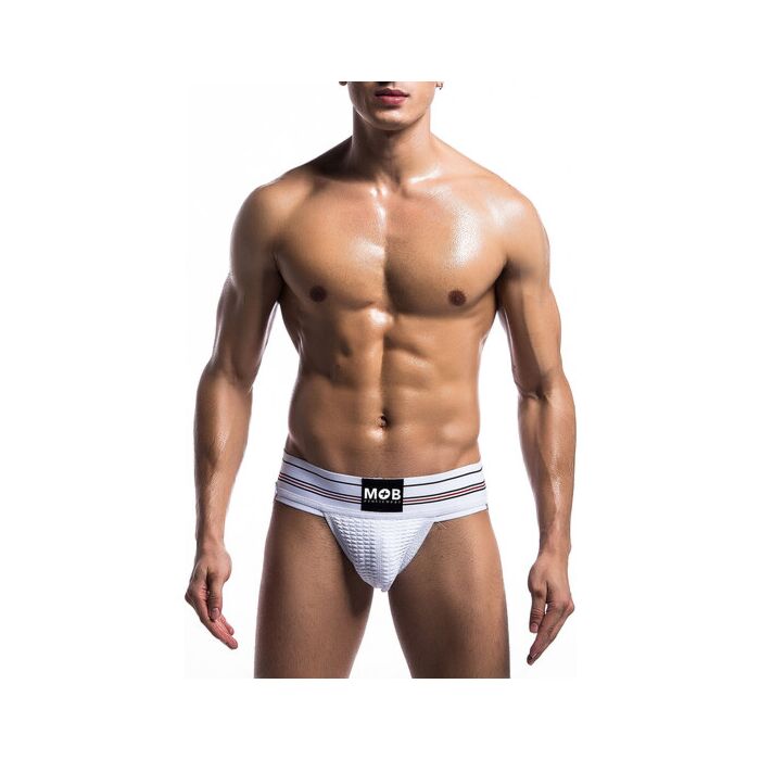 Classic wide jockstrap fetish - white