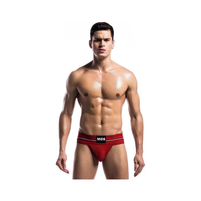 Classic wide jockstrap fetish - red