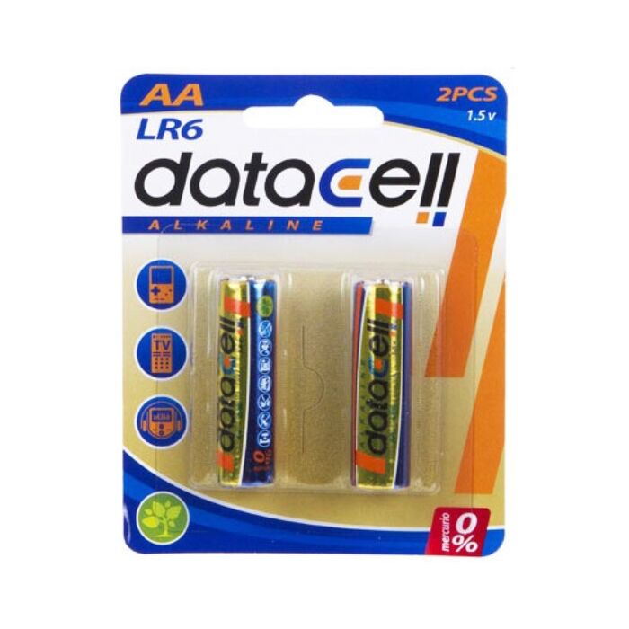 Blister 2 LR6/AA alkaline batteries - Datacell