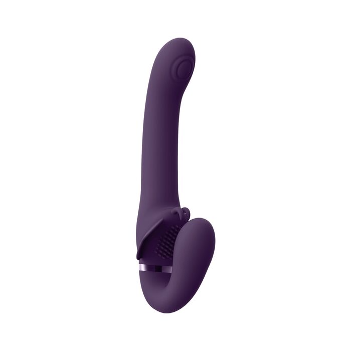 SATU - PULSE-WAVE & VIBRATING STRAPLESS STRAPON - PURPLE