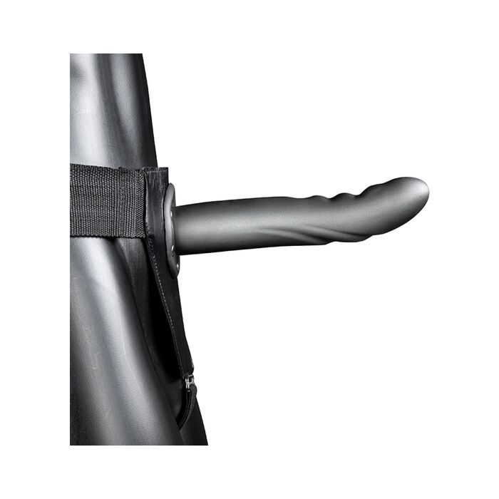 Ouch-Curved Textured Strap-On 8''/20 cm Metallic