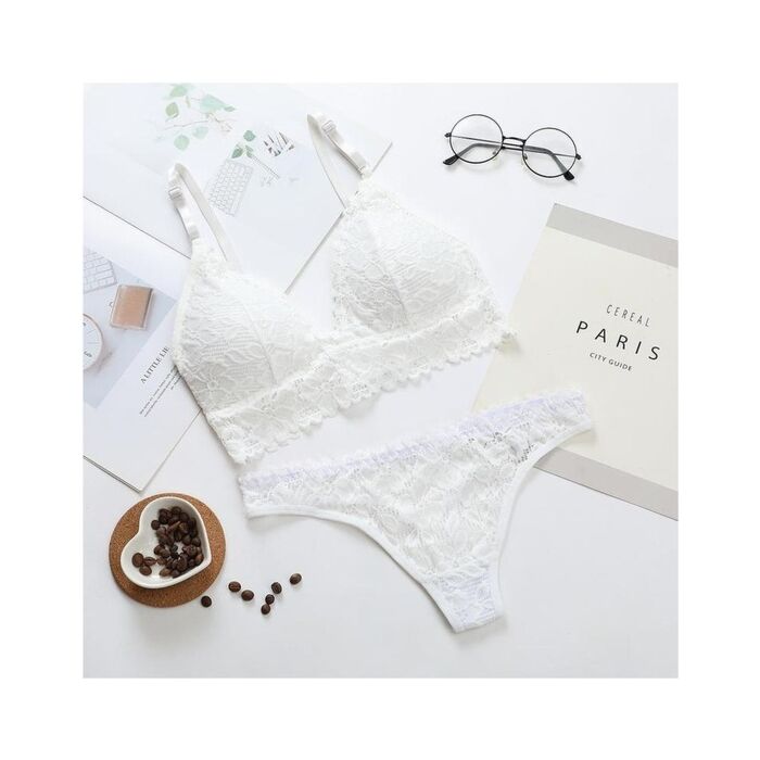 Transparent White Floral Set