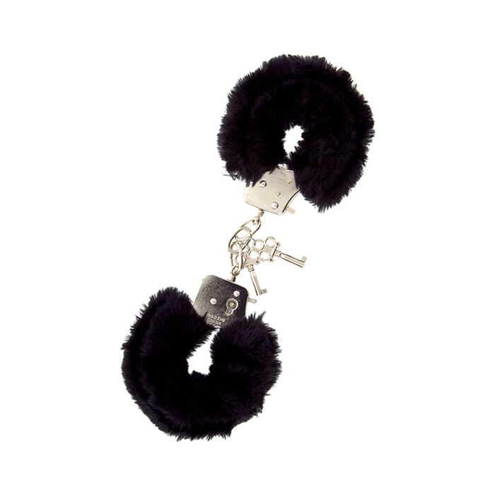 Black Plush Handcuffs: Soft Seduction