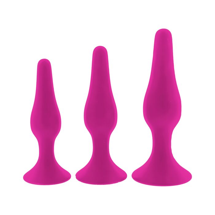 Curved Anal Seduction Kit - Set of 3 Silicone Plugs
