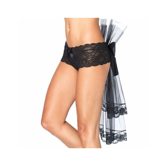 Leg avenue black lace panties with detachable tail
