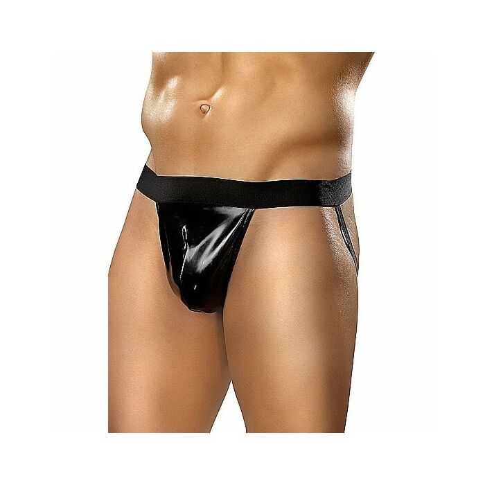 Male power jockstrap black liquid onyx