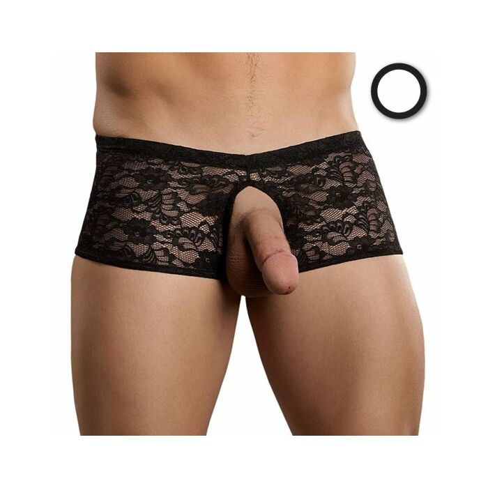 Male power boxer white lace opening