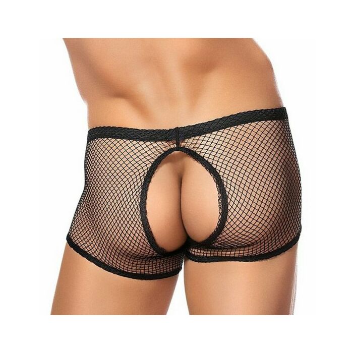 Male power network boxer with black opening