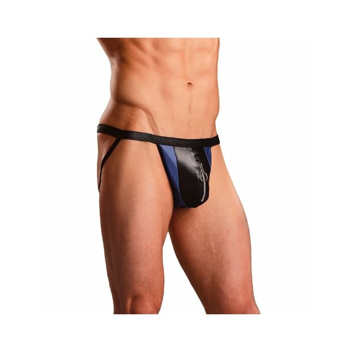 Male power suspensory blue zipper