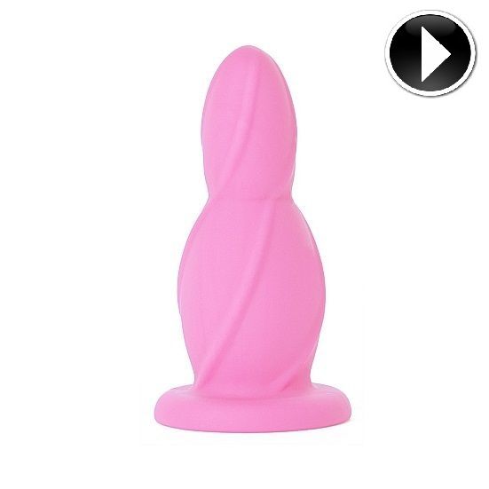 Medium pink silicone buttplug anal