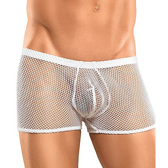 Male power network boxer with white opening