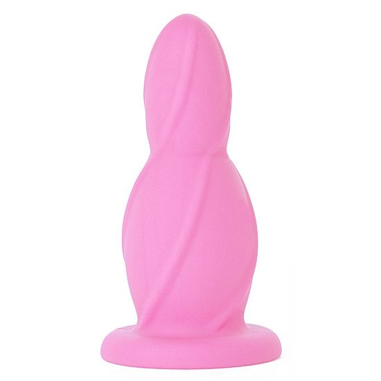 Big pink silicone anal buttplug