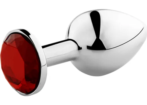 Secretplay metal butt plug with a red jewel, size S